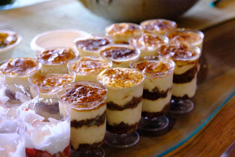 Tiramisu dessert with mascarpone and espresso layers